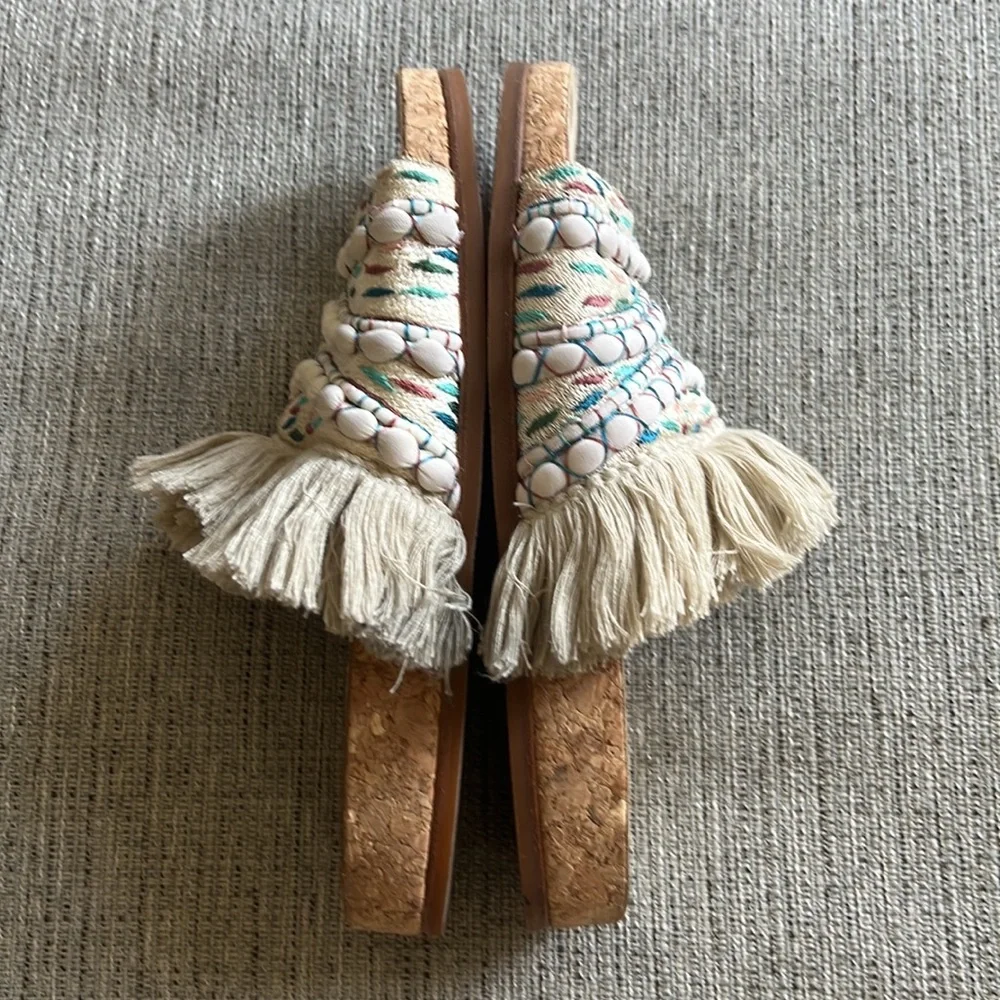 Chloe Nolan boho fringe sandals size 10